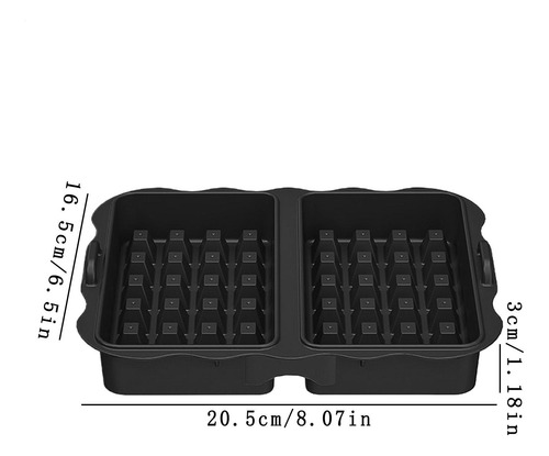 Molde De Gofres De Gofres De Silicona 2 Cavidades Molde Para