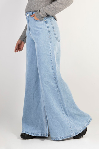 Jean Wide Leg Super Ancho Palazzo Denim Amplio Talles