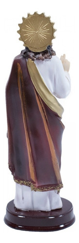 Sagrado Coração De Jesus Enfeite Religioso De Resina 22 Cm Cor Branco
