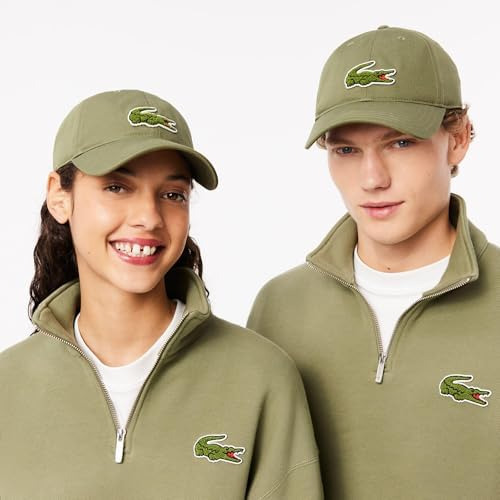 Gorra De Sarga Con Insignia De Cocodrilo Lacoste Para Caqui,