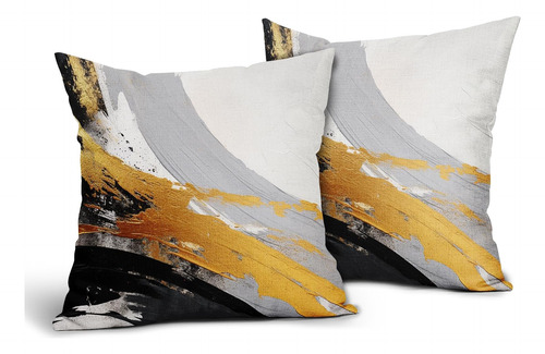 Fundas De Almohada 18x18 Pulgadas Gris Y Blanco Modernas