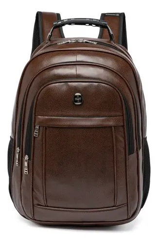 Mochila Costas Executiva Crossgear Couro Sintético Marrom Masculina Liso — R$ 63,86 em Mercado Livre