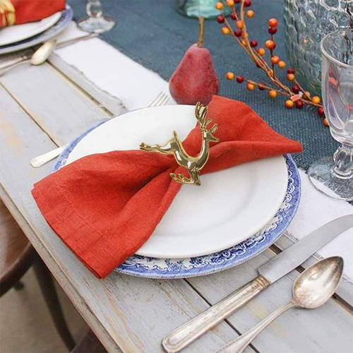 Mz 12pcs Servilleteros Elk Chic For Navidad Acción Gracias