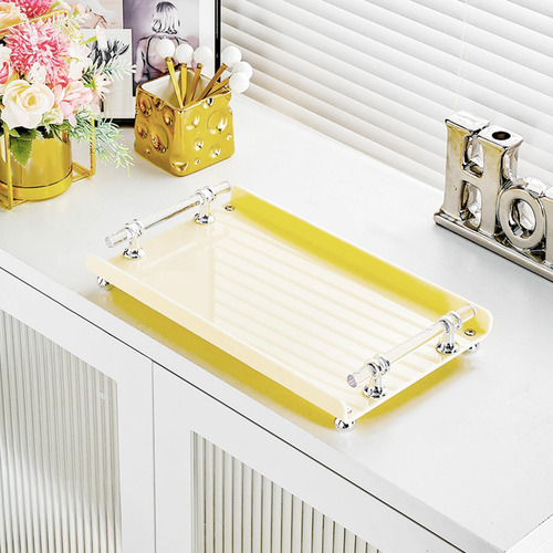 Bandeja Rectangular Para Servir Con Asas, Bandeja Decorativa