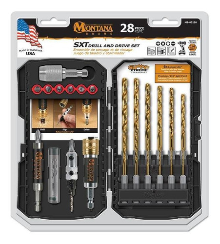 Set Avellanador Puntas Mechas 28 Piezas Usa Montana Mb-63126