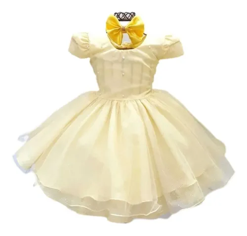 Vestido da bela adormecida on sale amarelo