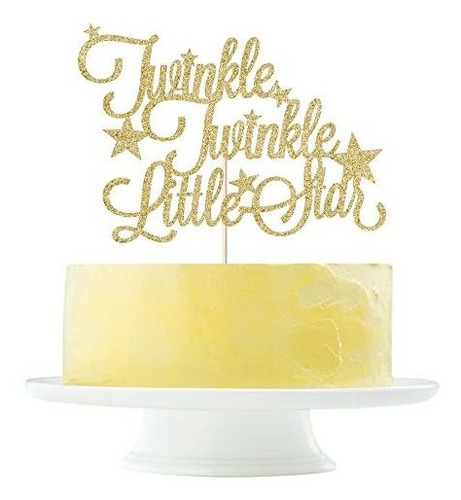 Twinkle Twinkle Little Star Cake Topper Gold Glitter Rv7p2