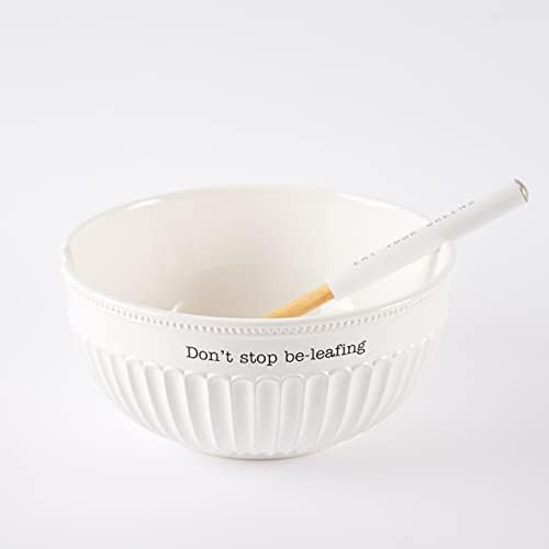 Mud Pie Dolomite, Madera Juego De Ensaladera Dont Stop Be-le