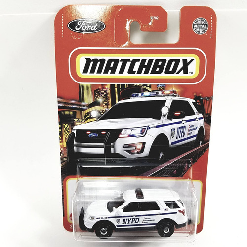 Showcast Matchbox Ford Explorer 2016 White Nypd Police 1