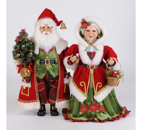  Santa Y Mrs. Claus - Set De 2 