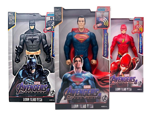 Figuras Muñeco Articulada Sonido Batman Superman Flash Dc