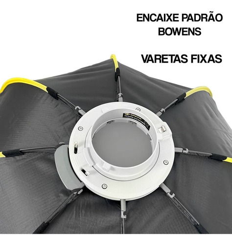 Softbox Octa Com Grid Greika 65cm Dobrável Encaixe Bowens