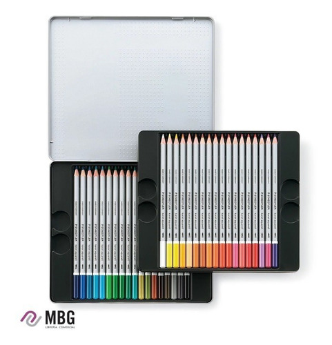 Imagen 2 de 7 de Lapices Acuarelables Staedtler Karat Lata Por 36 Colores