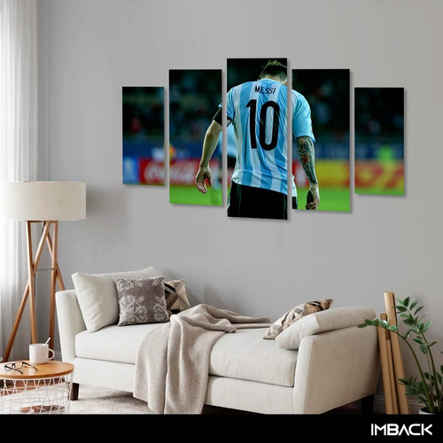 Imagen 1 de 7 de Cuadro Moderno Decorativo Madera Messi Futbol Argentina Hd