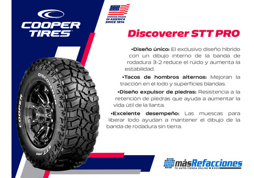 Llanta Cooper 33x12.50r15 Lt Discoverer Stt Pro Rwl 108q Rwl