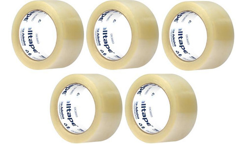 Kit 5 Fitas De Embalagem Alltape 48mm X 100m Transparente