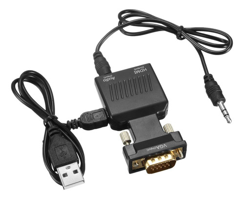 Vga Macho Hdmi Hembra Adaptador Audio Video Convertidor