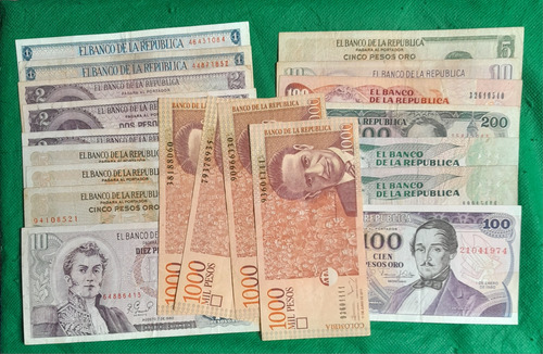 Lote De 20 Billetes Colombianos, Varias Denominaciones. 
