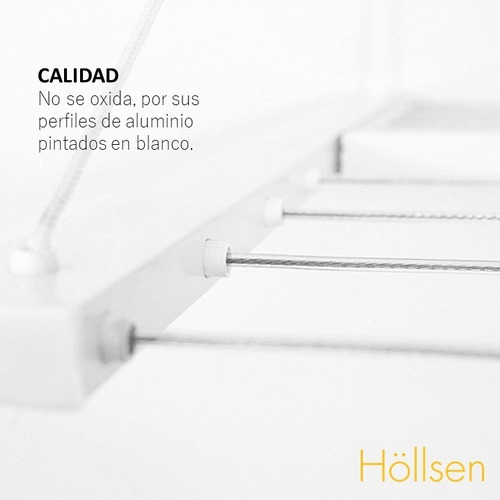 Imagen 3 de 10 de Tendedero De Retráctil Plegable Höllsen Para Sabanas