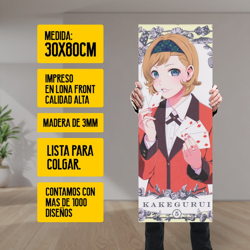 Cuadro Grande 30x80 Cm Kakegurui Itsuki Sumeragi Animeras