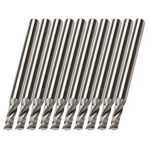 1 8  Vastago 2,5 Mm Cnc Corte Individual Flauta Espiral Bit