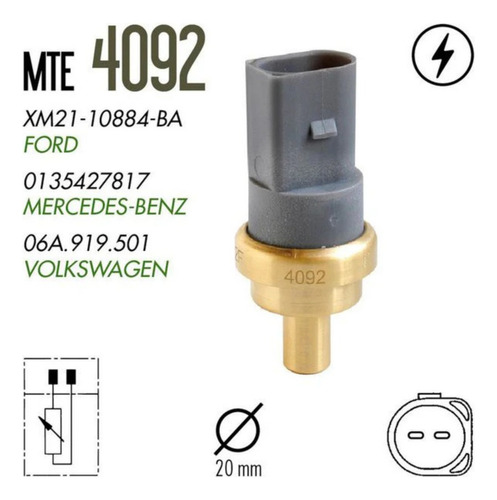 Sensor Temperatura Mte Vw Gol Sedan 1.6l 2015 2016 2017