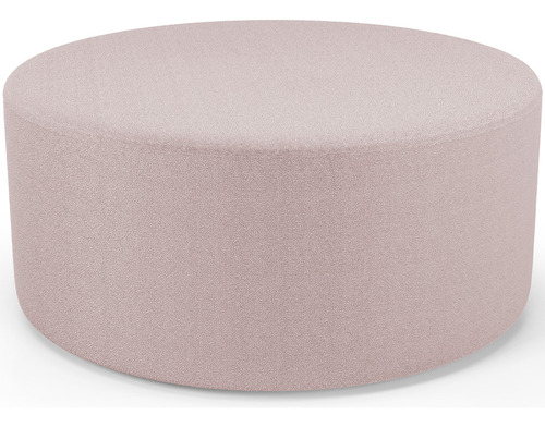 Puff Redondo Orgânico Para Living 90cm Lola Bouclê Rosê