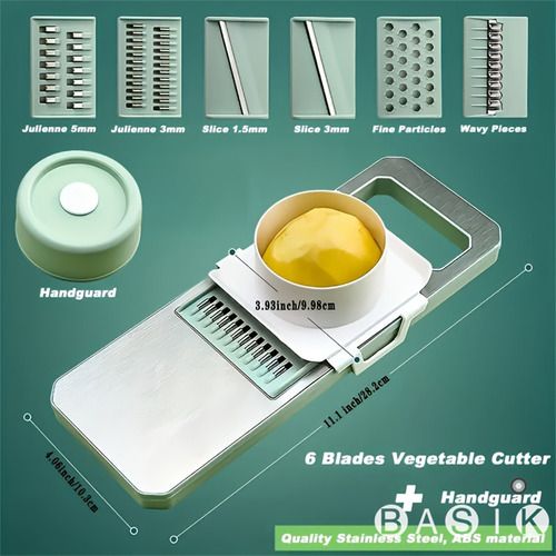 Cortador Verdura Multiuso 9en1 Recipiente Rallador Rebanador Color Gris