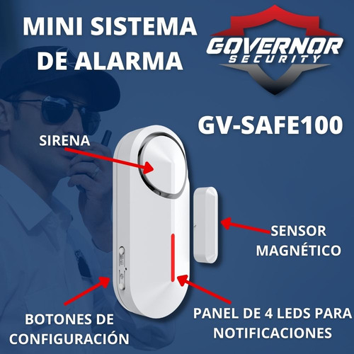 Mini sistema de alarme sem fio Governor GV-Safe100 W3