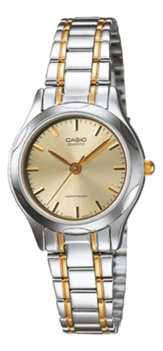 Reloj Casio Dama Ltp-1275sg-9adf / Plateado Dorado Analógico