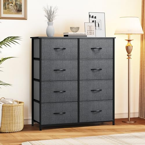 Cómoda Para Dormitorio, Cómoda De Tela Con 8 Cajones, Cómoda