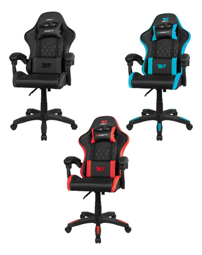 Silla Gamer Gaming Ergonomica Reclinable Drift Dr35 Febo Color Negro Con Rojo Material Del Tapizado Pu