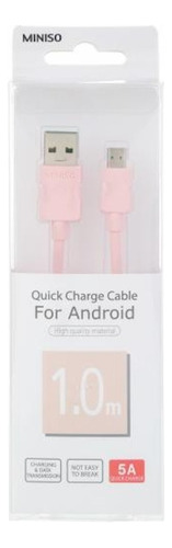 Cable De Carga Rapida Micro Usb A Usb 1m Miniso Color Rosa
