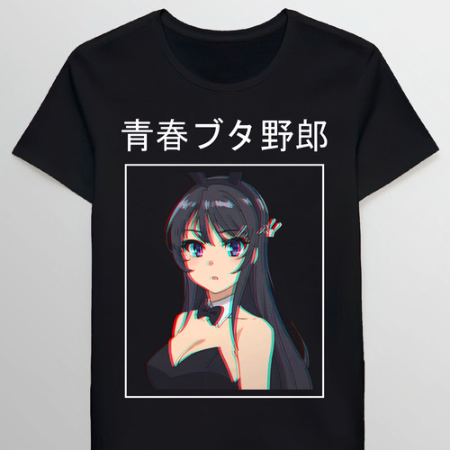 Remera Bunny Girl Senpai Japanese Text 3d Aesthetic 90515498