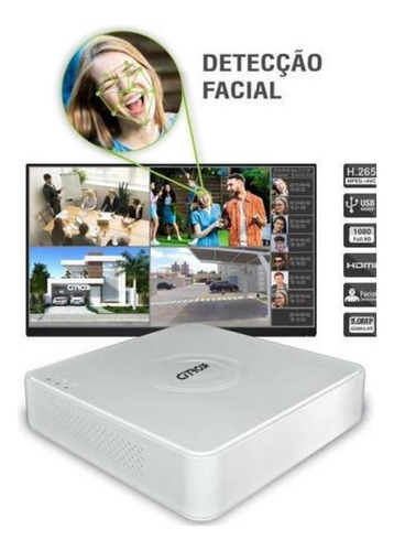 Dvr Citrox/ppa 4 Canais Full Hd 1080p Detecção Facial/corpor