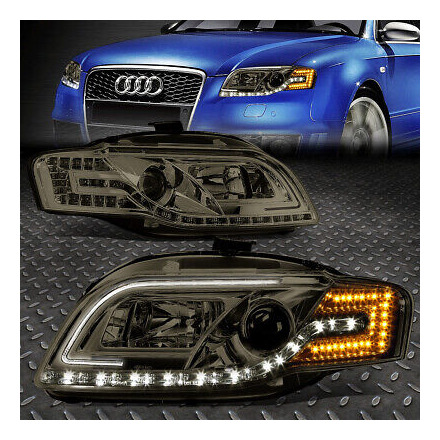 [led Drl+amber Signal]for 06-08 Audi A4/s4 B7 Smoked Le Spd1