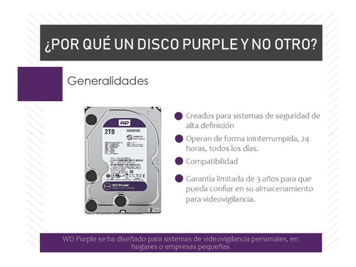 Imagen 2 de 6 de Disco Rigido Western Digital 2tb Purple Sata 6 Gb Rpm 5400