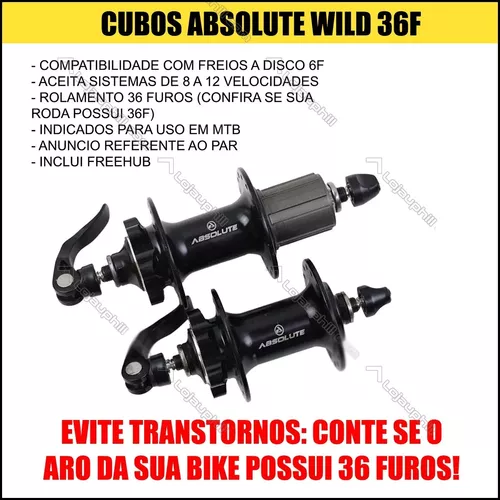 Kit Grupo 2x9 Absolute Relação Mtb 18v K7 Cubos 36f C/ Freio