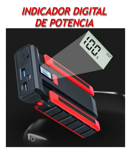 Partidor Bateria Multifuncional Recargable Digital Usb 12v