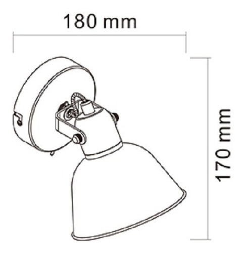 Aplique Pared Led Lenora E14 1 Luz C/interruptor Candil B/n Color Blanco