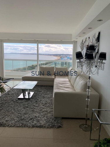 Imagen 3 de 20 de Frente Al Mar, Espectacular Apartamento Esquinero Disponible A La Venta Con Divinas Vistas Panorámicas A Los Atardeceres De La Mansa Y Punta Ballena.
