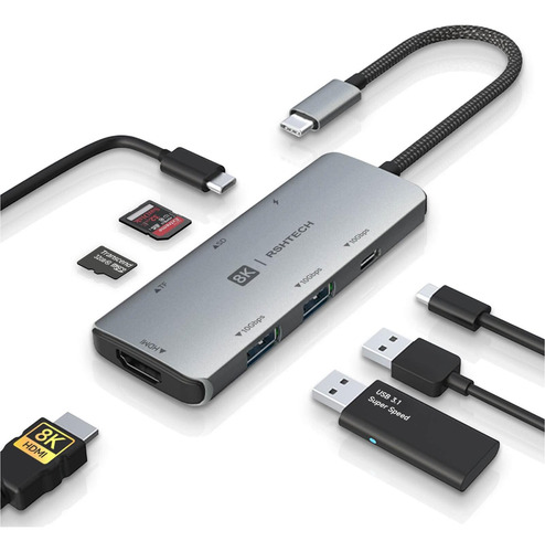Hub Usb-c Multifunción Rshtech Con Hdmi 8k
