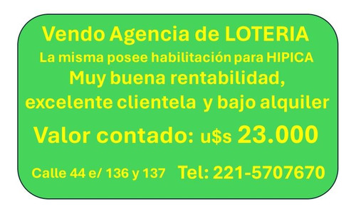 Vendo Agencia De Lotería