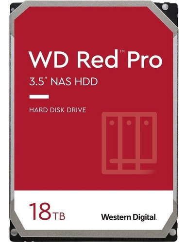HD Western Digital NAS SATA3 de 18 TB, 7200 rpm, 512 MB de ancho de banda, Red Pro