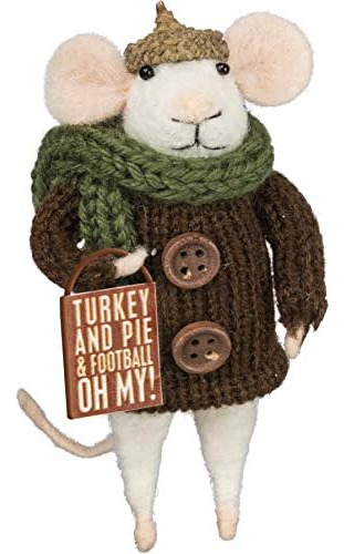 Pbk Fall Decor - Turkey And Pie Thanksgiving Mouse