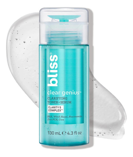 Bliss Clear Genius Tónico Aclarante + Suero - 4.3 Onzas Líqu