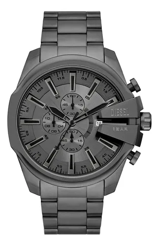 Reloj Hombre Diesel Dz4676 Mega Chief Slim Correa Gris Bisel Gris Fondo Gris