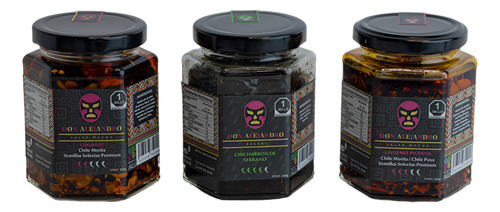 Don Alejandro Salsa Macha Gourmet Y/o Chicharrón Chile 3 Pza