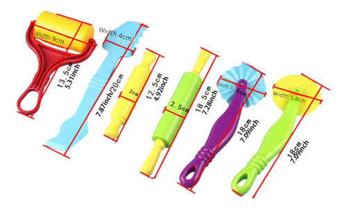 Kit De 6 Herramientas De Arcilla, Juguetes De Colores
