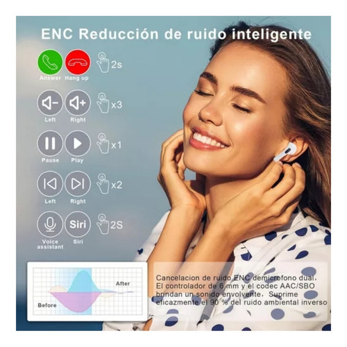Auriculares Inalámbricos Pro3 Compatibles Con iPhone Android Auriculares Bluetooth Oem Mfdf R30 In-ear I8 inalámbricos c/estuche de carga para Tws Pro3 blanco